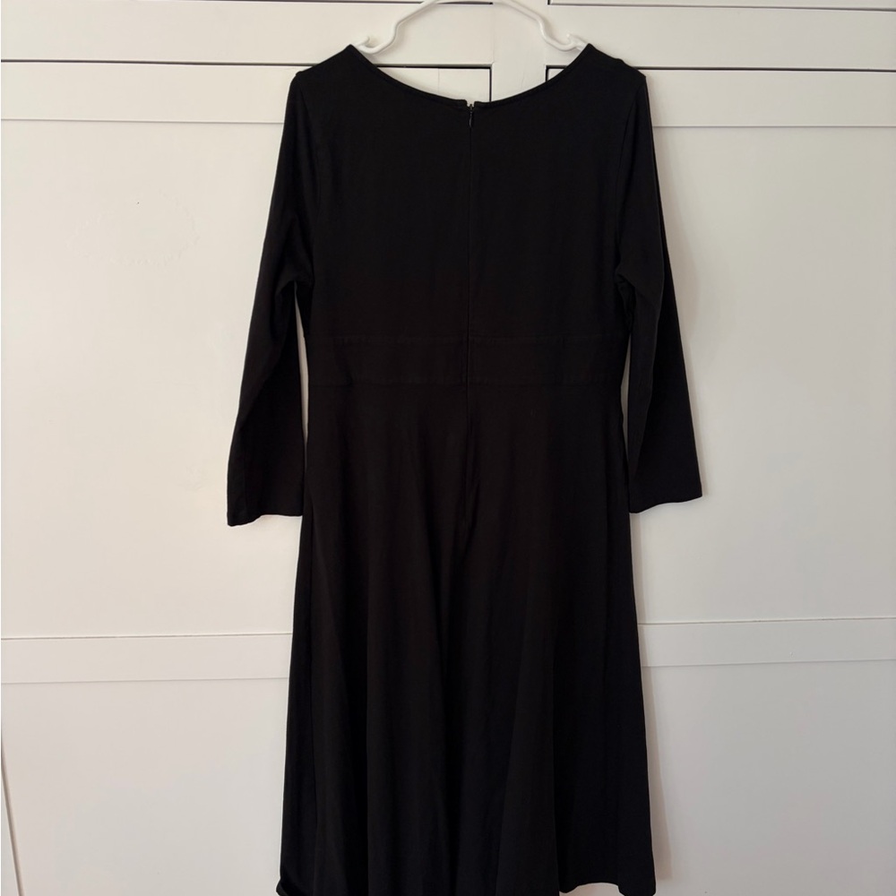 EShakti Black Round Long Sleeve Midi Dress Size Medium - Picture 4 of 6